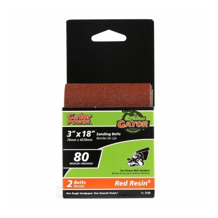 Gator Finishing 2PK 3x18 80G Sand Belt 3159